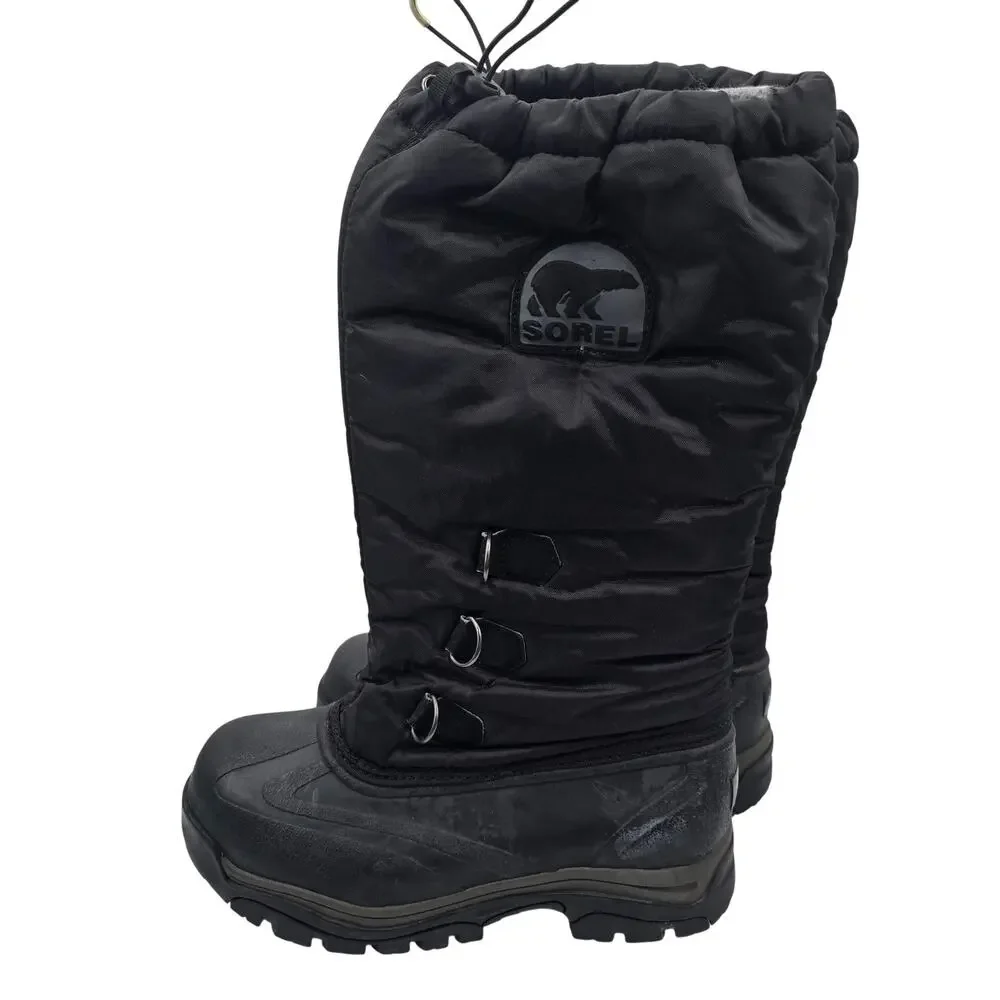 Sorel Boots Womens Size 8 Black Insulated Winter Snow Drawstring NL1082-010